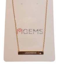 Load image into Gallery viewer, Gold Engraveable/ Custom Bar Necklace