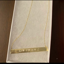 Load image into Gallery viewer, Gold Engraveable/ Custom Bar Necklace