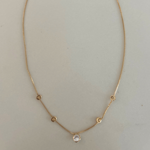 Bezel Chain Choker Necklace