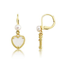 Load image into Gallery viewer, Mother Of Pearl Heart or Flower Earrings
