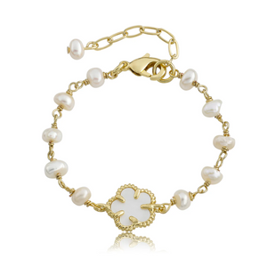 Mother of Pearl Flower Bracelet