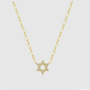 Magen David Paper Clip Necklace