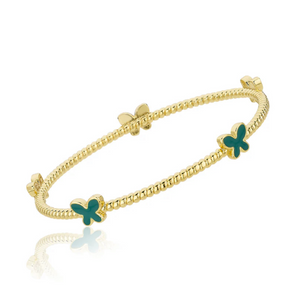 Flower or Butterfly Bangle Bracelet