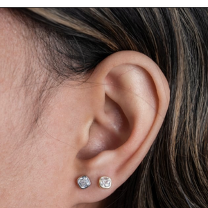 Bezel Set Square Stud Earrings