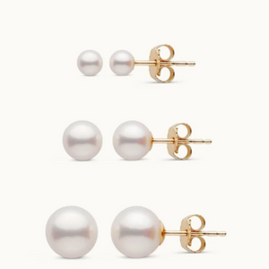 14 k Gold Pearl Stud Earrings
