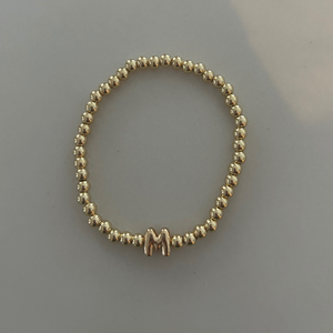 Puffy Initial Ball Bracelet