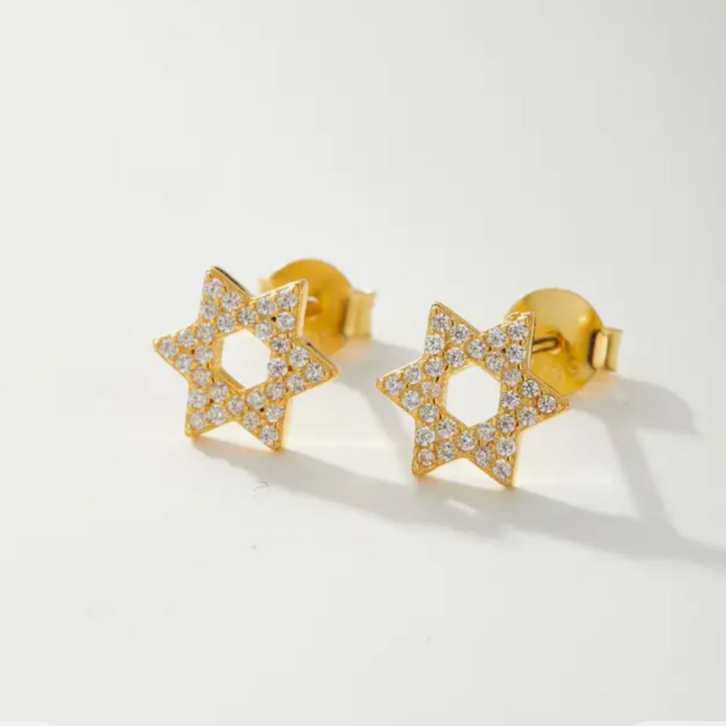 Studded Magen David Earrings