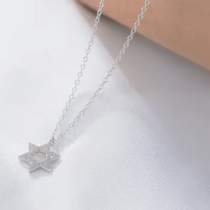 Mini Studded Magen David Necklace