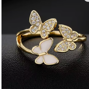 Triple Butterfly Ring