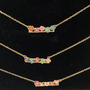 A Bar of Flowers , Butterflies, or Hearts Necklace, oh My!