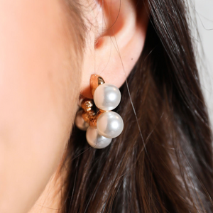 Elegant Pearl Hoop Earrings