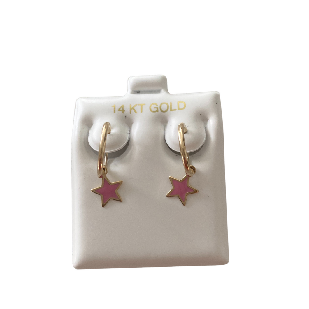 14 k Gold Huggies With A Star
