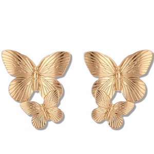 Double Butterfly Stud Earrings