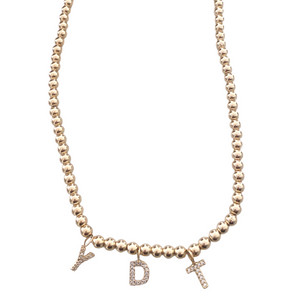 Ball and Initial Necklace ( Custom)