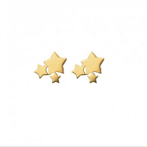 10K Gold Star Cluster Earrings