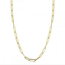 Load image into Gallery viewer, 14 k Gold Paper Clip Necklace
