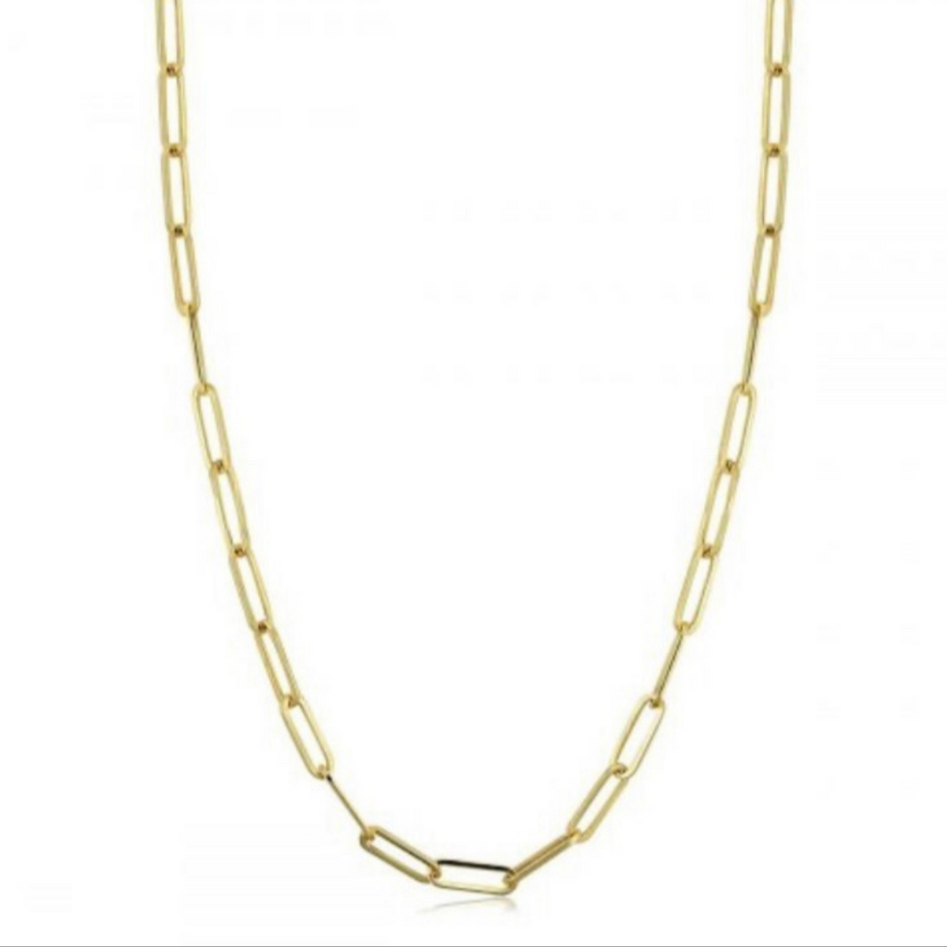 14 k Gold Paper Clip Necklace