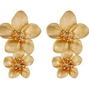 Double Flower Stud Earrings