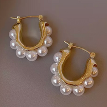 Load image into Gallery viewer, My Pearl Hoop Earrings
