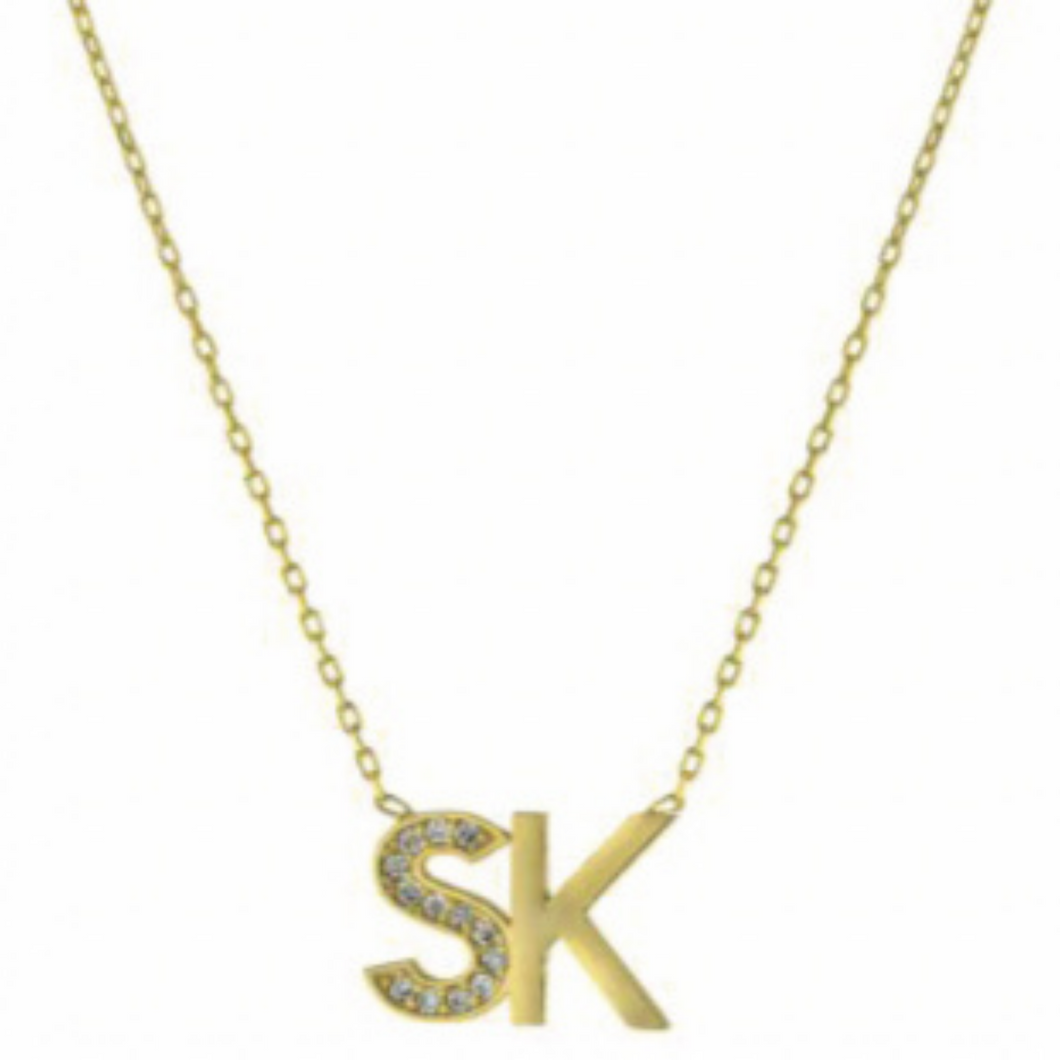 Sparkly Initial Letter Necklace