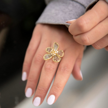 Load image into Gallery viewer, Adjustable Flower Ring
