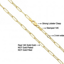 Load image into Gallery viewer, 14 k Gold Paper Clip Necklace

