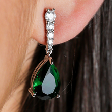 Load image into Gallery viewer, Green Drop Earrings
