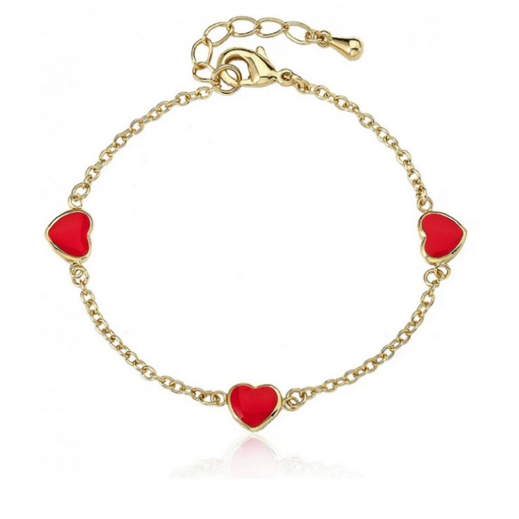 Red And Blue Hearts Or Flower Bracelet