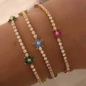 Tennis Flower Bracelet
