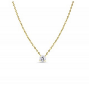 14k Gold And Diamond Solitaire Necklace