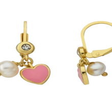 Load image into Gallery viewer, Hearts and Pearl Earrings
