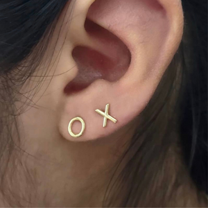 10k Gold X and O Earrings