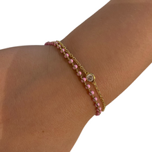 Load image into Gallery viewer, Pink And Bezel Bracelet
