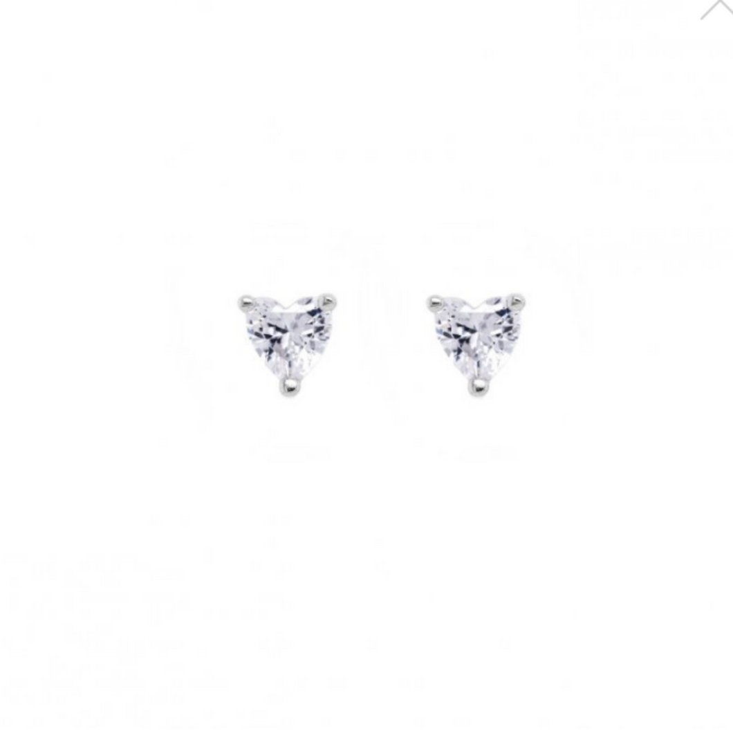 Heart “Diamond” Stud Earrings