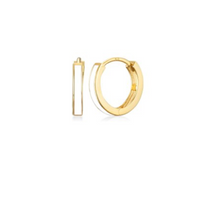 Load image into Gallery viewer, 10 K Gold Enamel Huggy Earrings

