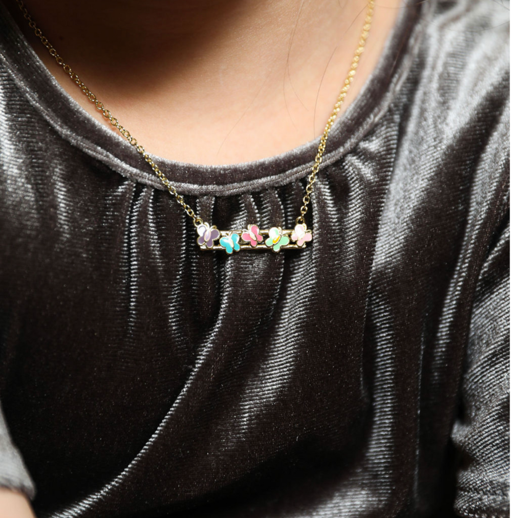 A Bar of Flowers , Butterflies, or Hearts Necklace, oh My!