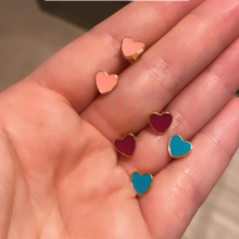 Load image into Gallery viewer, Colourful Heart Stud Earrings
