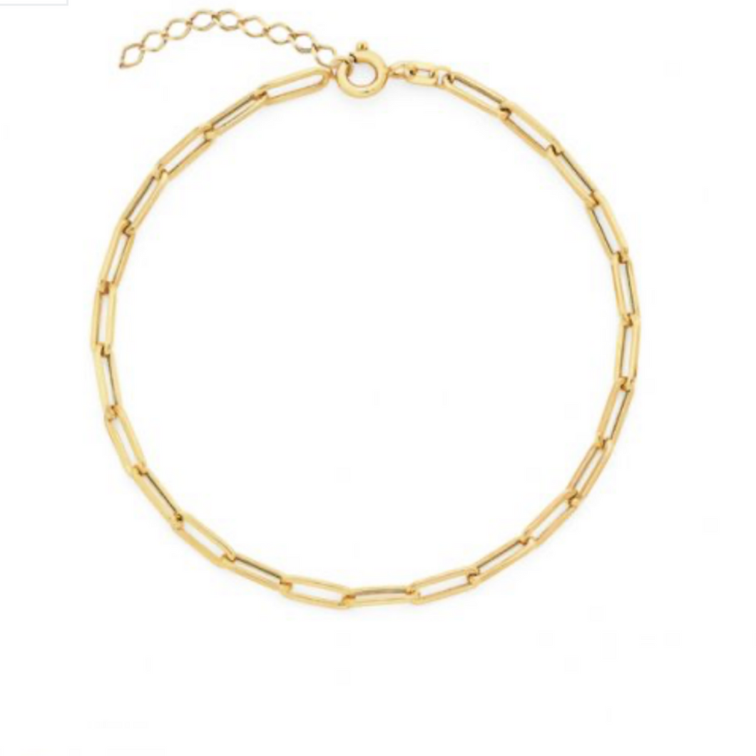 10 k Gold Paper Clip Bracelet