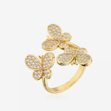 Load image into Gallery viewer, Adjustable 3 Butterfly Ring
