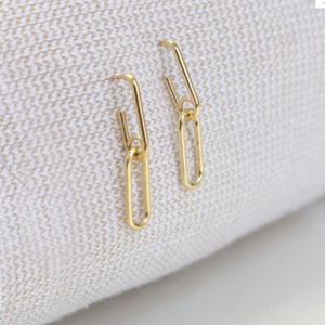 10K Gold Chain Earrings