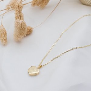 10K Gold Heart Locket Necklace