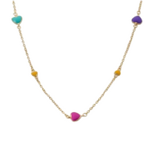 Load image into Gallery viewer, Colourful Sideways Heart Necklace
