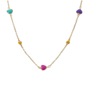 Colourful Sideways Heart Necklace