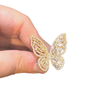 Large Butterfly Adjustable Ring