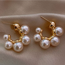Load image into Gallery viewer, Elegant Pearl Hoop Earrings
