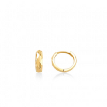 Load image into Gallery viewer, 10 K Gold Diamond Cut Huggy Earrings
