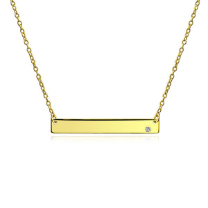 Gold Engraveable/ Custom Bar Necklace